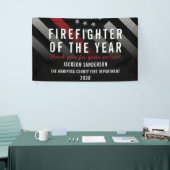 Banderoles Pompier de l'année Employé Red Line Drapeau (Salon professionnel)