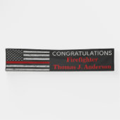 Banderoles Pompier Fire Academy Mince Red Line Graduation (Horizontal)