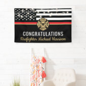 Banderoles Pompier Fire Academy Red Line Drapeau Graduation (En situation)