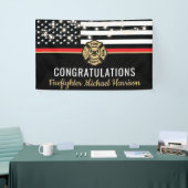 Banderoles Pompier Fire Academy Red Line Drapeau Graduation (Salon professionnel)