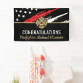 Banderoles Pompier Fire Academy Red Line Drapeau Graduation (En situation)