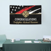 Banderoles Pompier Fire Academy Red Line Drapeau Graduation (Salon professionnel)