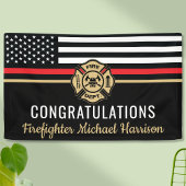 Banderoles Pompier Fire Academy Red Line Drapeau Graduation