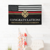 Banderoles Pompier Red Line Drapeau de l'Académie des incendi (En situation)