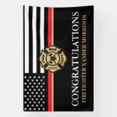 Banderoles Pompier Red Line Drapeau de l'Académie des incendi (Verticale)