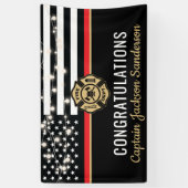 Banderoles Pompier Retraite Red Line Flag Party (Vertical)