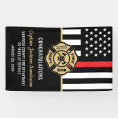 Banderoles Pompier Service des incendies Parti de retraite (Horizontal)