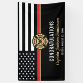 Banderoles Pompiers Service pompiers Retraite de pompiers (Vertical)