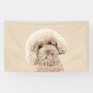 Banderoles Poodle Miniature Toy Apricot Crème Chien Brown Art