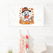 Banderoles Poodle Thanksgiving Boissons Café Automne Feuilles (En situation)