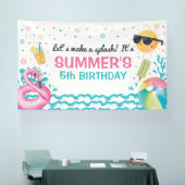 Banderoles Pool summer birthday party banner backdrop (Salon professionnel)