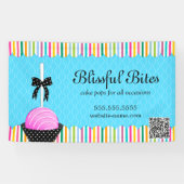 Banderoles Pop de gâteau coloré avec code QR (Horizontal)