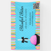 Banderoles Pop de gâteau coloré avec code QR (Vertical)