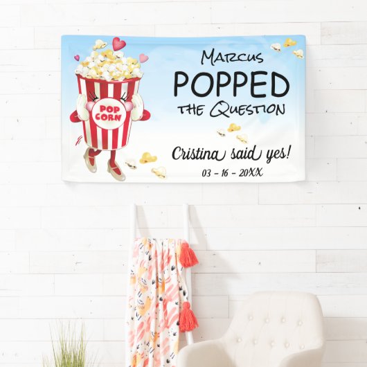 Banderoles Pop La Question Popcorn Fiançailles (En situation)