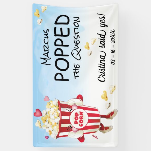 Banderoles Pop La Question Popcorn Fiançailles (Vertical)