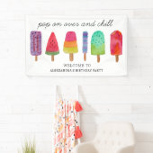 Banderoles Pop On Over Et Chill Popsicle Anniversaire Fête (En situation)