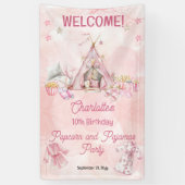 Banderoles Popcorn rose et Pyjamas Swood fête d'anniversaire (Vertical)