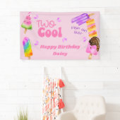 Banderoles Popsicle Party Deux Cool rose 2e anniversaire fête (En situation)