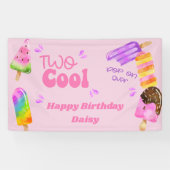 Banderoles Popsicle Party Deux Cool rose 2e anniversaire fête (Horizontal)