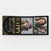 Banderoles Porte d'anniversaire Black Gold 4 Photo (Horizontal)