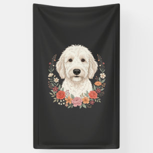 Banderoles Portrait de chien floral Couronne botanique