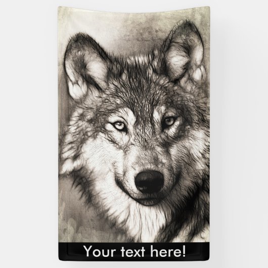 Banderoles Portrait de loup (Vertical)