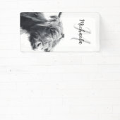 Banderoles Portrait de vache Highland premier monogramme noir (Insitu)