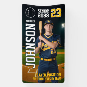 Banderoles Portrait personnalisé de joueur d'équipe de baseba