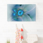 Banderoles Position, Abstrait bleu turquoise fractal (En situation)