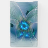 Banderoles Position, Abstrait bleu turquoise fractal (Vertical)