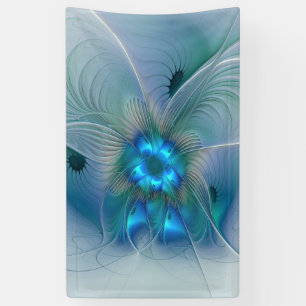 Banderoles Position, Abstrait bleu turquoise fractal