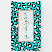 Banderoles Poster de animal moderne Cyan Blue Leopard (Vertical)