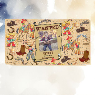 Banderoles Poster Recherché Buckaroo Cowboy Photo et nom