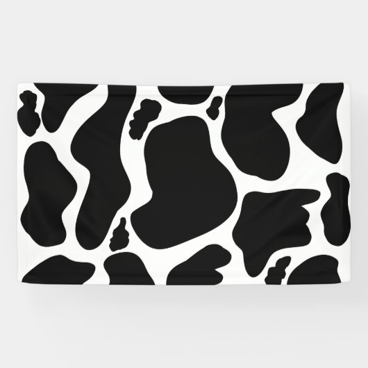 Banderoles Pots de vache noir simple Animal (Horizontal)
