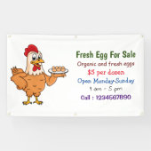 Banderoles Poulet avec oeufs dessin animé oeuf frais signe à  (Horizontal)