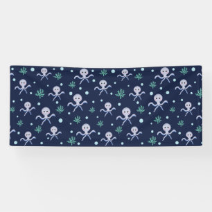 Banderoles Poulpe sous le motif pour enfants de la mer