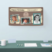 Banderoles Pour les hommes 30ème ajouter des photos nom fête  (Salon professionnel)