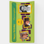 Banderoles Pour les hommes 50e ajouter des photos nom fête ve (Vertical)