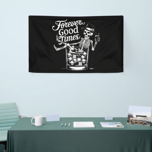 Banderoles Pour toujours bon temps drôle Halloween crâne (Salon professionnel)