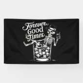 Banderoles Pour toujours bon temps drôle Halloween crâne (Horizontal)