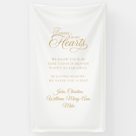 Banderoles Pour toujours dans nos coeurs ! Mariage de calligr (Vertical)