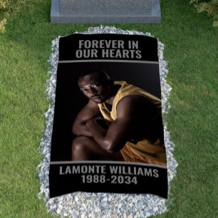 Banderoles Pour toujours dans nos coeurs Photo Grave couvertu