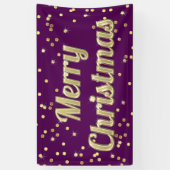 Banderoles Pourpre de confettis de Bling d'or de Joyeux Noël (Vertical)