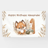 Banderoles Premier Anniversaire Automne Petit Fox Boy Banner (Horizontal)