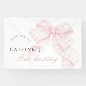 Banderoles Premier anniversaire de la Bow rose (Horizontal)