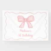 Banderoles Premier anniversaire de la Bow rose (Horizontal)
