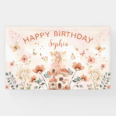 Banderoles Premier anniversaire de la fille aux champignons d (Horizontal)