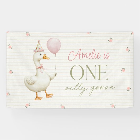 Banderoles Premier anniversaire de la petite oie rigolote (Horizontal)