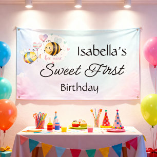 Banderoles Premier anniversaire de Sweet Bee personnalisé