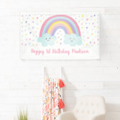 Banderoles Premier anniversaire du Cute Pastel Rainbow Nuages (En situation)